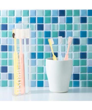 9 Pcs Extra Soft Toothbrushes for Adults - 0.12 mm Bristles Manual Toothbrushes with Head Covers for Sensitive Teeth - Blue Orange & Pink - Buy Online on GoSupps.com