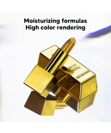ZJchao Color Change Metallic Glitter Lipstick - Long Lasting Moisturizing Gold Bar Shell | Perfect Gift for All Occasions - Buy Online on GoSupps.com