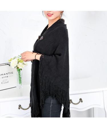 Ladies Autumn Triangle Scarf - Floral Design Versatile All-Season Black Cover Scarf for Women - Buy Online on GoSupps.com