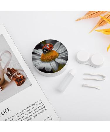 Ladybug Daisy Print Contact Lens Case - Travel-Friendly Plastic Lens Care Box - Buy Online on GoSupps.com