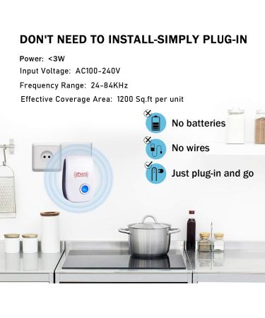 Ultrasonic Pest Repeller 6 Pack - Electronic Plug-In Sonic Pest Control for Bugs, Insects, Roaches, Mice, Spiders, Rodents, Mosquitoes - Buy Online on GoSupps.com