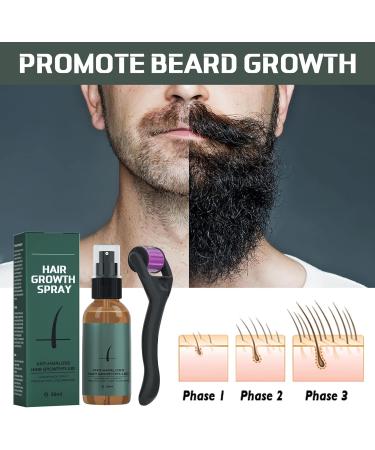 Beard Growth Kit for Men - Beard Roller, Oil, Balm, Styling Comb Set C - Perfect Birthday Father's Gift for Him - Buy Online on GoSupps.com