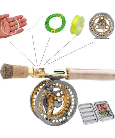 Buy Soougayilang Flyfish Rod Roll Combo Lightweight Portable Fly Rod & CNC Aluminum Roller Complete Starter Package Golden 7/8 - International Shipping Available - Buy Online on GoSupps.com
