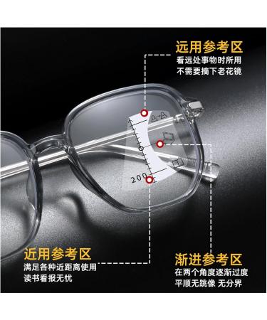 Fashionable Progressive Multifocus Reading Glasses - Anti-Blue Light for Middle-Aged & Seniors | Iynwbjts - Sand Black Frame (3.00) - Buy Online on GoSupps.com