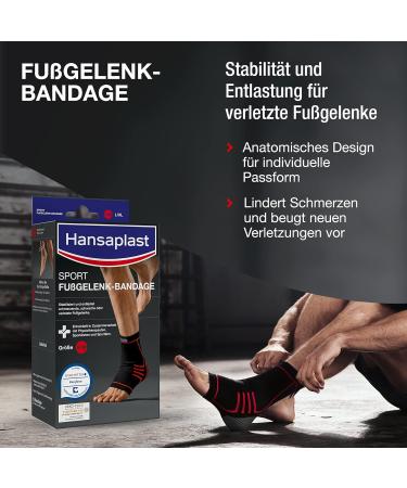 Hansaplast Sport Ankle Bandage - Joint Protection & Support for Right & Left Ankle Size S/M (1 Pack) - International Shipping Available - Buy Online on GoSupps.com
