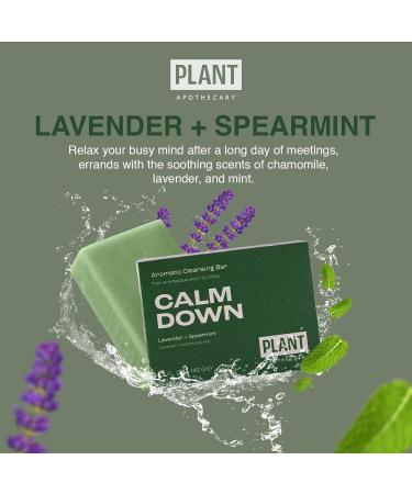 Plant Apothecary Calm Down Moisturizing Shea Butter Soap for Damaged and Dry Skin - Body Soap Bar with Spearmint and Lavender - Natural Ingredients - 5 oz - Buy Online on GoSupps.com