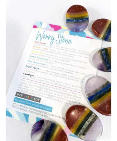 Seven Chakra Rainbow Worry Stone | Healing Crystals Gift for Stress Relief | Perfect Birthday or Anniversary Stocking Filler - Buy Online on GoSupps.com