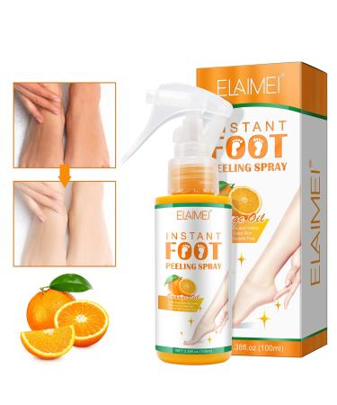 Foot Peel Spray,Foot Exfoliating Spray, Foot Peeling Spray that Remove Dead Skin within Seconds,Hydrating Nourish Peel Off Spray (Orange)