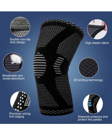 Kniebandage Set 2 Pack - Non-Slip Knee Supports for Men & Women | Relieve Pain for Running Walking Hiking Weightlifting & Sports XL - Buy Online on GoSupps.com