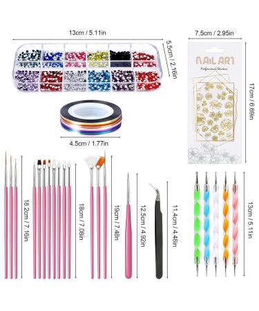 Czemo 38-Piece Nail Design Accessories Kit - Nail Art Starter Set for Women with Brushes Points Tapes & Sequins - Buy Online on GoSupps.com