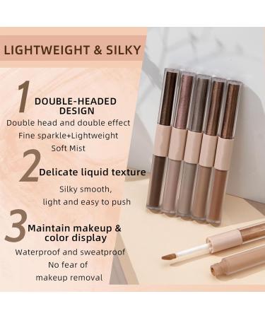 Buy Rosy Brown Liquid Eyeshadow - Matte & Glitter Dual-Ended Stick | Waterproof Long Lasting Eye Makeup | Prime & Quick Dry | International Shipping Available - Buy Online on GoSupps.com