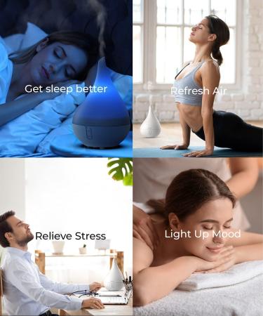 Aromacare Essential Oil Diffuser - Aromatherapy & Cool Mist Humidifier | 10Hrs One Fill, Night Light, 2 Mist Modes | Waterless Auto-Off | White - Buy Online on GoSupps.com