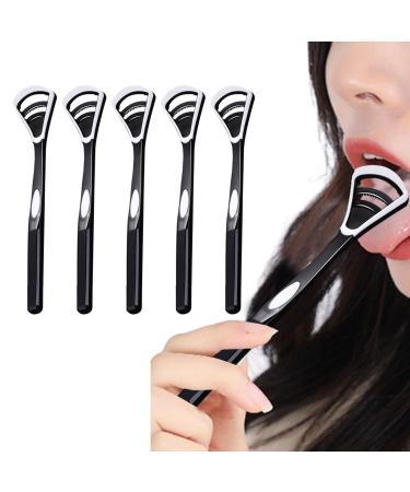 Wobblo tongue-dialect 5-part-ergonomic scrapers to clean the mouth reduce bad breath and help with oral hygiene for adults and children