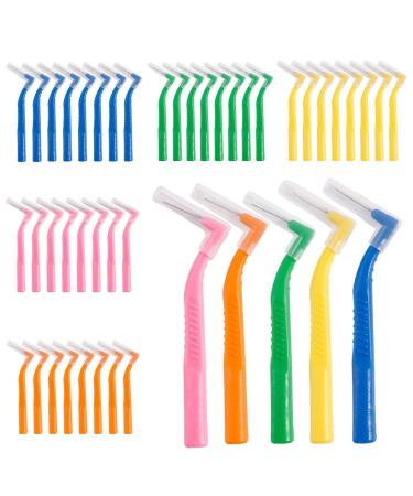 Xnivuis 40 pieces interdental brushes 5 colors interdental brush brushes interdental room cleaner interdental brush portable dental floss stick for tooth cleaning between rooms (40 pieces) Blue