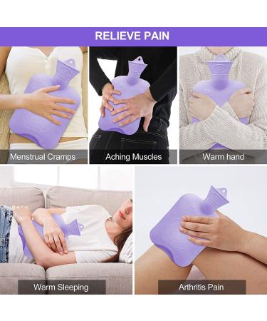 Rubber Hot Water Bottle with Soft Waist Cover - Purple | Soothe Neck, Shoulder, Back, Legs, and Waist with Warmth - Buy Online on GoSupps.com