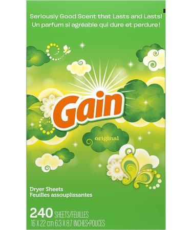 Gain Original Scent Dryer Sheets - 240 Count - Buy Online on GoSupps.com