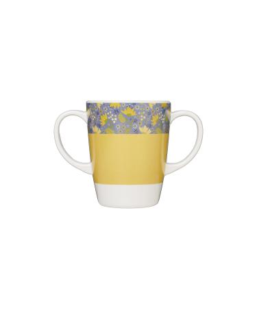 Rosa Lifestyle Two Handled Melamine Mug Lightweight 126g 400ml/14oz Capacity Daily Living Mobility Aid for Elderly Dementia Tremors Arthritis & Weak Grip (Yellow)