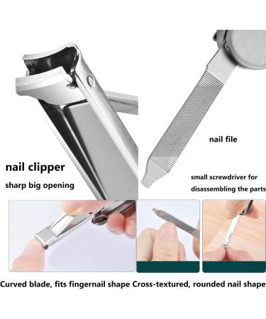 5in1 Mini Multi Nail Clippers Stainless Steel Fingernail and Toenail Scissors Nail File Nose Hair Scissors Sharp Sturdy Nail Cutter Pocket Knife Screwdriver Key Chain for Travel Camping - Buy Online on GoSupps.com