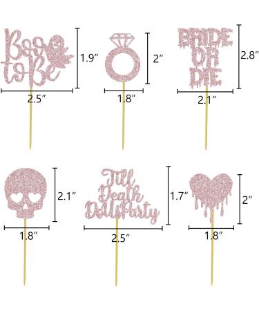 Halloween Bachelorette Cupcake Topper Boo To Be Ring Bride Or Die Skull Heart Blood Glitter Food Picks Horror Ghost Engagement Party Decorations Rose Gold - Buy Online on GoSupps.com