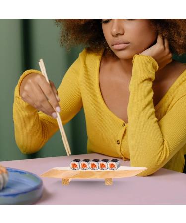 Zerodeko 1pc Sushi Plate Bread Pan Wood Tray Wooden Tray Food Tray Decorative Trays Storage Plate Fruit Bark 36X12X4CM Khaki - Buy Online on GoSupps.com