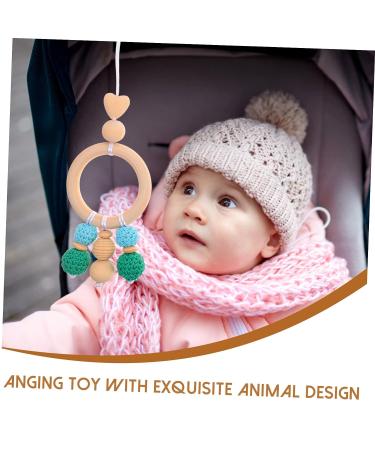 SAFIGLE 4pcs Stroller Yarn Bead Pendant Wooden Crib Set - Handmade Activity Nursing Game for Stuffed Wood Bed and Rattle - Buy Online on GoSupps.com