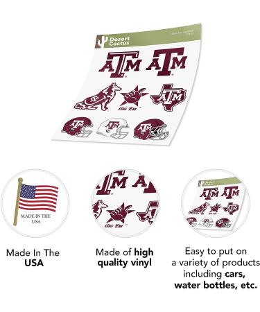 Texas A&M University Sticker Aggies TAMU Stickers Vinyl Decals Laptop Water Bottle Car Scrapbook T2 (Type 2) - Buy Online on GoSupps.com