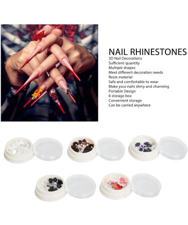 Shiny Decorative Manicure Charms with Artificial Pearls DIY Nail Art Portable Storage Box for Professional Salon or DIY Manicures - Buy Online on GoSupps.com