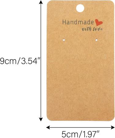 200 Pack Kraft Earring Display Holder Cards - Handmade with Love, Blank Brown Tags for DIY Crafts and Retail Jewelry Sales - Buy Online on GoSupps.com