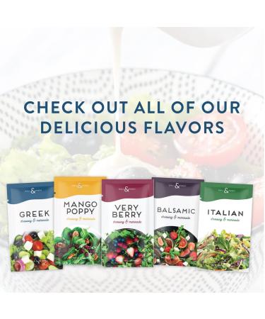 Hall & Perry Greek Flavor Salad Dressing - 12 Low Calorie, Low Fat, Keto Friendly Pouches (1 oz each) - Buy Online on GoSupps.com