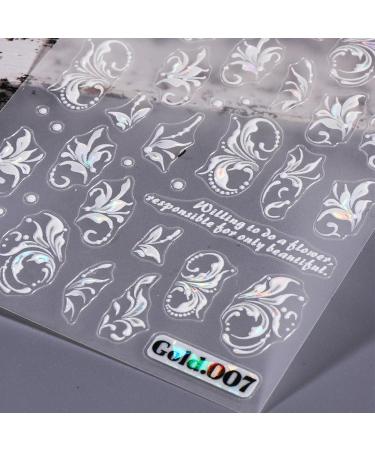 Nail Art Sticker Natural Nail Sticker Embossed Nails Art Stickers Creative Engraved White Butterfly Pattern Manicure Decals Exquisite Diy Nail Design Adhesive Decoration Stickers G - Buy Online on GoSupps.com