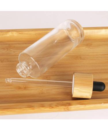 COSIDEA 6 PCS empty 60ml / 2 oz clear glass bottles with wood bamboo dropper lids for serum and essential oil DIY cosmetics oils containers travel perfume droppers bottle container 60ml With Dropper - Buy Online on GoSupps.com