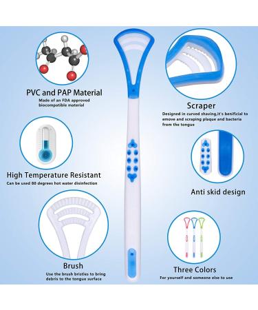 Ghzzy Tongue Scraper - 6 Pack Soft Antibacterial Tongue Cleaners for Fresh Breath | Inhibit Bad Breath & Promote Oral Hygiene - Buy Online on GoSupps.com