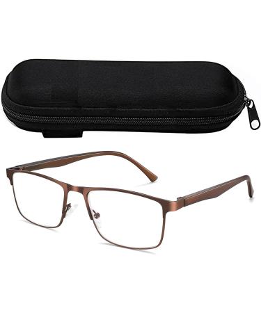 VVDQella Braun Reading glasses Blue Light Blocking spring hinge Reader for men anti-glare filter light glasses 3.50x brown 1 piece 3.5 x