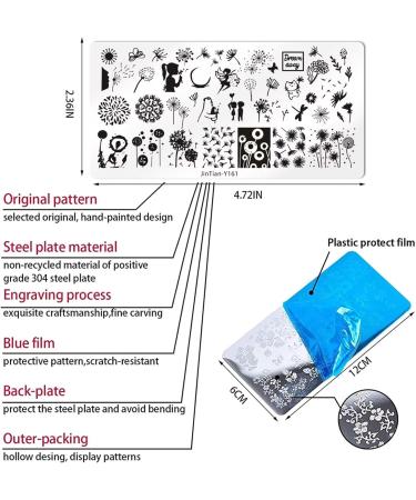 8Pcs Ocean Animal Flower Nail Stamping Plates Set - Stamp Templates Kit with Stamper & Scraper for DIY Nail Art | Manicuring Printing Tools - Buy Online on GoSupps.com