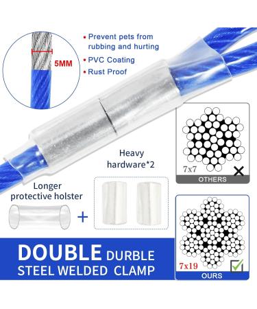 Yard Leash for Dogs - Shock Absorbing 3-15m Tie Out Cable - Durable Blue Dog Leash for Safe Outdoor Use - Buy Online on GoSupps.com