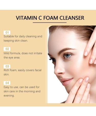 Vitamin C Foaming Cleanser Vitamin C Face Cleanser with Aloe Vera Green Tea Face Wash Face Cleansing Foam Vitamin C Makeup Remover Radiance Cleansing Gel Brightening Cleanser (Green tea) - Buy Online on GoSupps.com