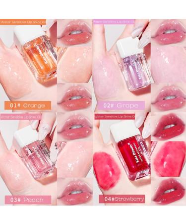 Sitovely 4 PCS Plumping Lip Oil Set - Hydrating Shimmer Lip Gloss Tinted Balm Kit for Moisturizing and Plumping Lips - Buy Online on GoSupps.com