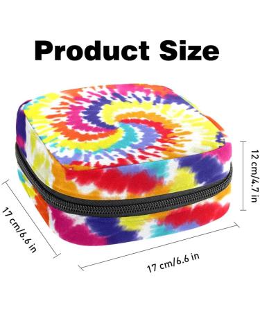 MUOOUM Sanitary Napkin Storage Bag Colored Tie Dye Menstrual Cup Pouch Portable Sanitary Napkin Pads Storage Bags Feminine Menstruation First Period Bag for Teen Girls Women Ladies Multi-colored 9 - Buy Online on GoSupps.com