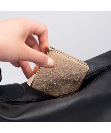 Elegant Portable Double Protection Travel Pill Box - 7 Days 8 Compartments Champagne Gold | International Shipping - Buy Online on GoSupps.com