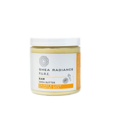 Shea Radiance Raw Shea Butter 100% Natural & Unrefined - Deep Penetrating w/Long Lasting Moisture  Great for Cracked Heels  Deep-Conditioning for Treatment for Hair  All Ages | Orange & Clove (7.5oz) Orange & Cloves 7.50...