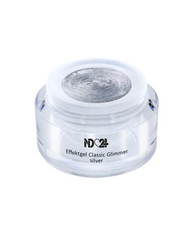 Uv Led Effect Gel Classic Glimmer Silver - Silver - Studio Quality - Made In Germany - 5ml