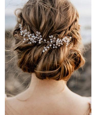 Aimimier Anglacesmade Bridal Hair Vine Pearl and Crystal Headband 11.8'' - Ideal for Bride, Bridesmaid, Prom, Festival - Women's Hair Jewelry - Buy Online on GoSupps.com