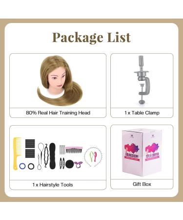Buy Neverland 71cm Frisierkopf - 80% Real Hair Training Head for Hairdressers | Blonde DIY Hair Set with Holder - Buy Online on GoSupps.com