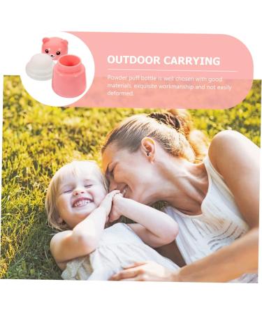 BIUDECO 3pcs Baby Powder Puff Set - Ideal for Newborns, After-Bath Use | Body Powder Holder & Talcum Bottle Included - Buy Online on GoSupps.com