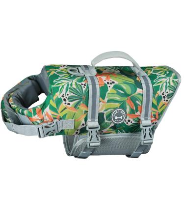 Vivaglory Ripstop Dogs Rescue vest For Small Medium Boat Dog Wallpage with improved buoyancy & visibility green XS: 35-43cm (chest circumference) Green