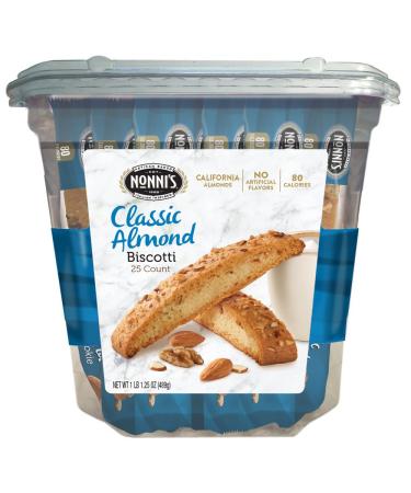 Nonni's Biscotti Value Pack, Originali Classic Almond, 25 Count, 1.1 Pound Almond 25 Count (Pack of 1)