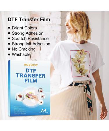 AOSORW DTF Transfer Film - 50 Sheets, Sublimation/Iron On Heat Transfer Paper (A4 Size) - Buy Online on GoSupps.com