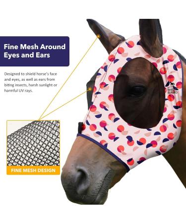 Harrison Howard Fly Mask - Stretchy Breathable UV Protection Full View Eye Opening & Ventilated Ear Protection - Medium Size - Buy Online on GoSupps.com