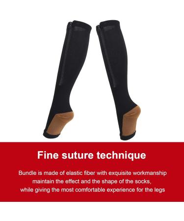 Buy ZLXHDL Compression Socks with Zipper - 2 Pairs of Open Toe Compression Stockings for Men & Women (S/M) - Black - Buy Online on GoSupps.com