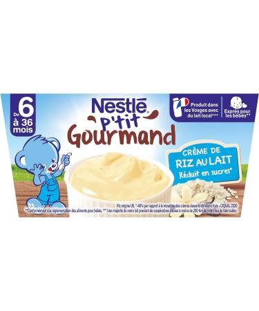 Nestle Creme De Riz au Lait P 'tit Gourmand 4 X 100g - Delicious Rice Pudding Dessert - Buy Online on GoSupps.com